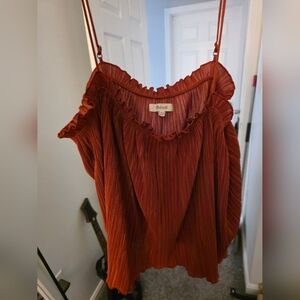 Madewell Terracotta Pleated Blouse